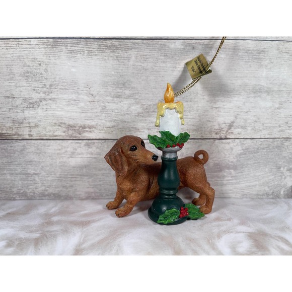 Danbury Mint Delightful Dachshunds Christmas Ornament All Aglow - Picture 2 of 6